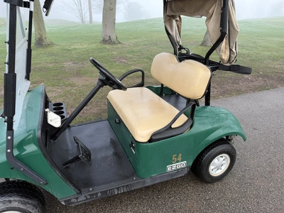 (1) 2017 E-Z-Go golf cart with a Kawasaki gas engine, model 625111G01, includes canopy, ball cover, ...