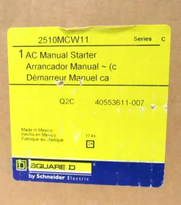 NEW SQUARE D 2510MCW11 MANUAL STARTER