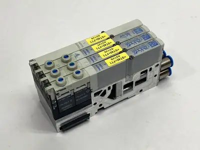 VMPA1-FB-AP-4-1 , VMPA1-FB-EMS-8, VMPA1-M1H-G-PI, VMPA1-RP | Festo VMPA1-FB-AP-4-1 Sub Base w/ VMPA1-M1H-G-PI Solenoid VMPA1-RP Cover - Used