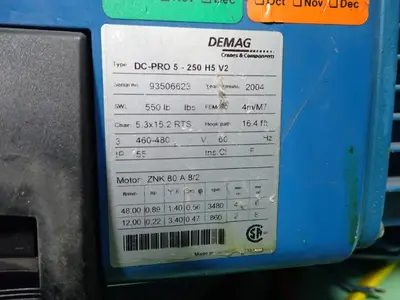 Used 2004 DEMAG DCPRO5250H5V2 Material Handling (misc) Ohio US | HGR 24 #877611