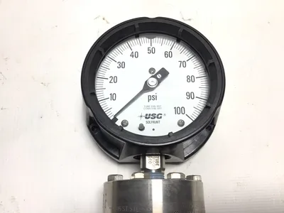 Ametek 150025X Oil Filled Pressure Gauge 4-1/2″ 1/2″ 100PSI 316 Stainless Steel