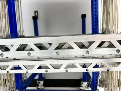 Custom Hang Drying Racks with Blue Rack and Pulley and Track System