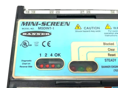 USED BANNER ENGINEERING MINI-SCREEN DIN CONTROL MODULE, BLANKING 2-BEAM FLOATING, 44469