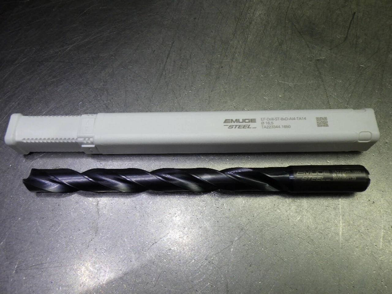 Emuge 16.5mm Coolant Thru 8xD Carbide Drill 18mm Shank TA223344.1650 (LOC2701A)