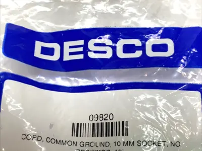 USED DESCO COMMON POINT GROUND CORD 10MM SOCKET 10' NO RESISTOR