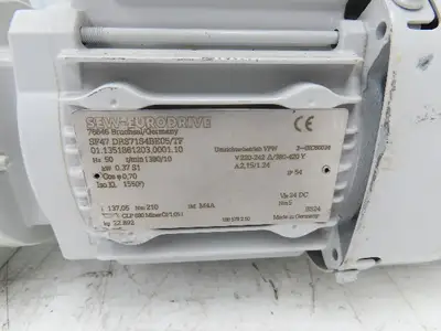Sew Eurodrive SF47DRS71S4BE05/TF Brake Gearmotor 137:1/10rpm .37kw 220/380V 50Hz