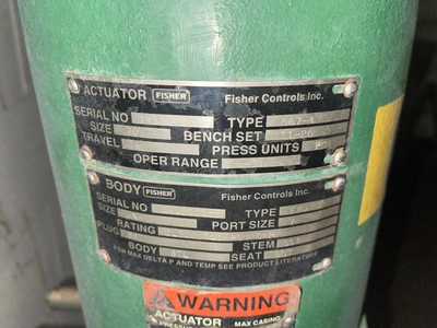 Fisher Control Valve type EWD, size 6"x 8" class 300