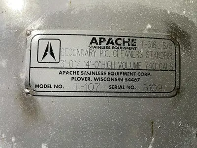 USED APACHE STAINLESS TANK