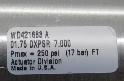 NEW SCHRADER BELLOWS 01.75 DXPSR 7.000 CYLINDER WD421683A 0175DXPSR7000