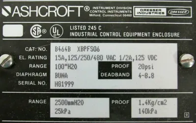 NEW ASHCROFT B464B PRESSURE SWITCH B464B-XBPFS06