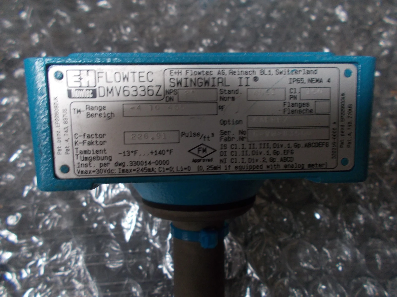 USED Endress + Hauser Swingwirl II Swingwirl II  DMV6336Z