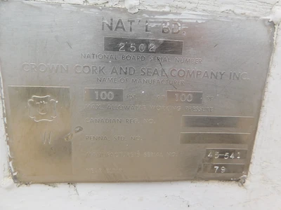 Used CROWN CORK AND SEAL Does Not Apply Pressure Vessels Ohio US | Equipment Recovery Corp. #1331448