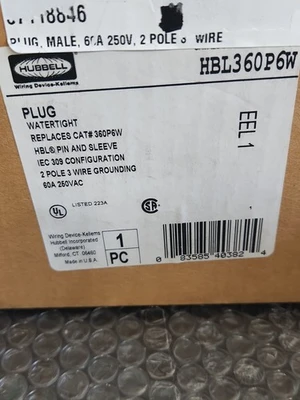 NEW HUBBELL WIRING DEVICE-KELLEMS HBL360P6W