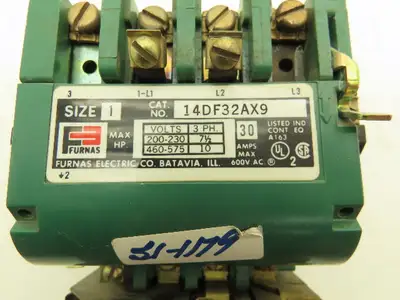 Furnas 14DF32AX9 Motor Starter NEMA Size 1 30A 230VAC/575VAC 7.5Hp/10Hp