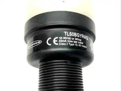 USED BANNER ENGINEERING CORE 50MM LED TOWER LIGHT 4-COLOR AUDIBLE INDICATOR