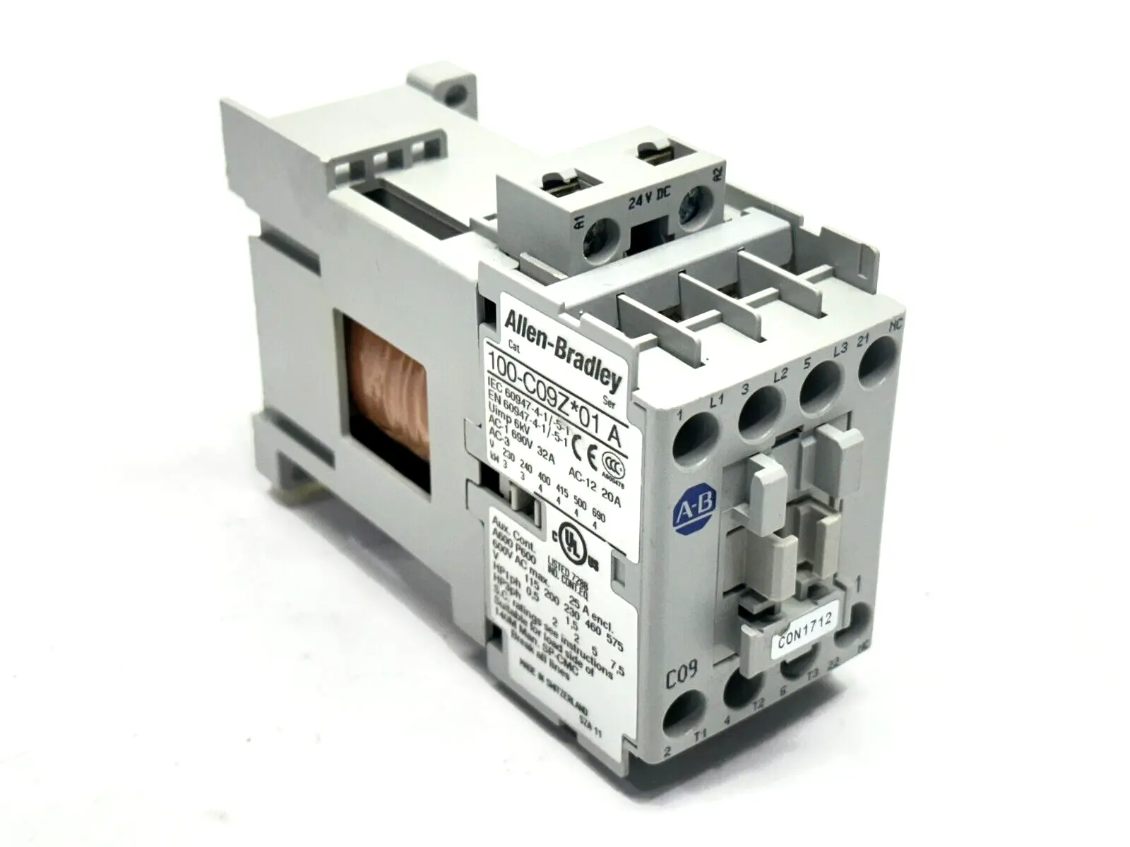 100-C09ZJ01 | Allen Bradley  Ser A Contactor 3-Pole 25A 600VAC 24VDC Coil - Used