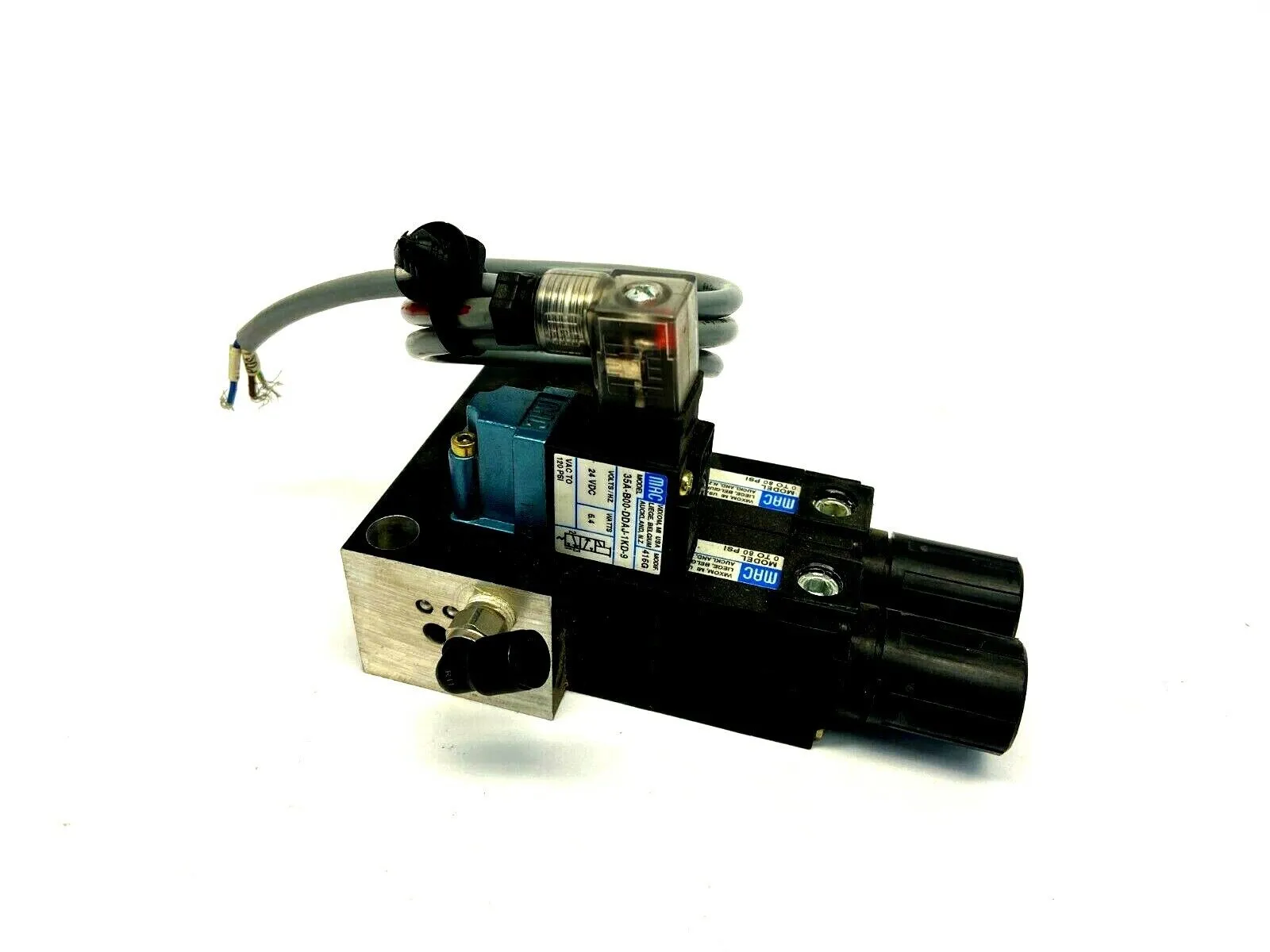 35A-B00-DAAJ-1KD-9 | Mac Valves  Solenoid Valve with Two PR92C-M0AB Regulator - Used