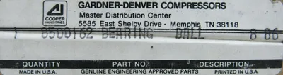 NEW GARDNER DENVER COMPRESSORS 8500162 BALL BEARING 3311 XN