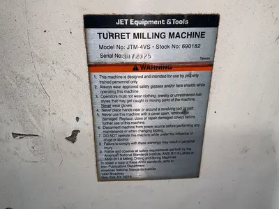 Used JET JTM4VS Vertical Mills Ohio US | HGR 24 #1507013