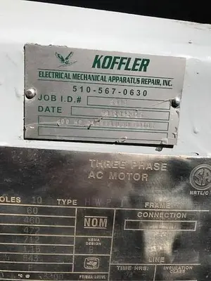 400 HP 712 RPM 460 Volt Refiner Motor (Rebuilt)