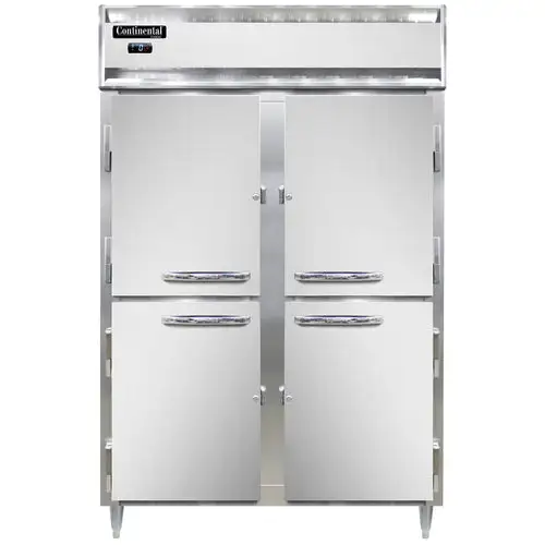 Continental D2FNSAHD 52" Designer Line Two Section Reach In Freezer, (4) Left/right Hinge Solid Doors, 115v