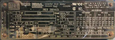 SPC9236  Blower 36,000 cfm centrifugal fan Chicago Blower size 365 125 hp, CS