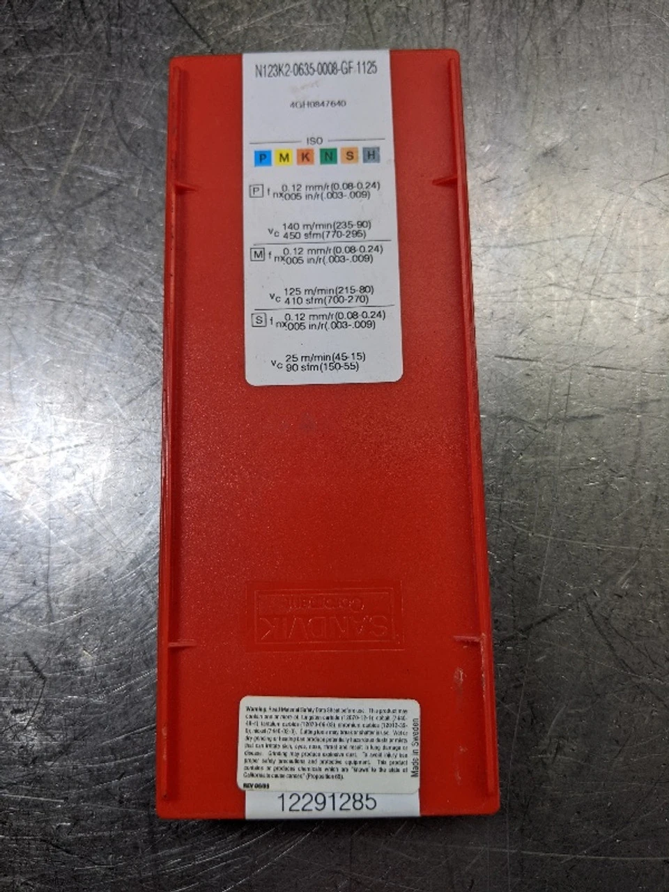 Sandvik Carbide Grooving Inserts QTY10 N123K2-0635-0008-GF 1125 (LOC2703C)