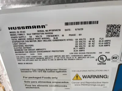 187-0015 Hussmann RFLN3 3 Door Freezer