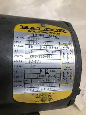 Baldor M3010 1/2HP Electric Motor 1725RPM 208-230/460V 3PH DP