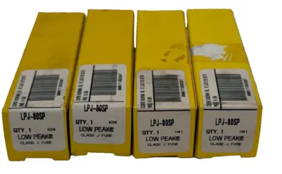 NEW LOT OF 4 BUSSMANN LPJ-80SP LOW PEAK FUSES LPJ80SP