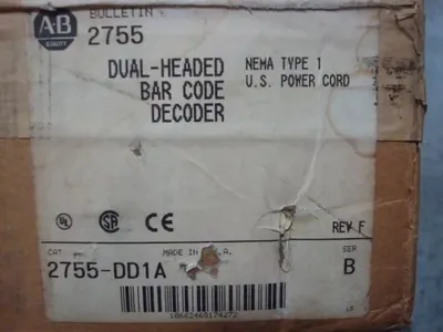 Allen Bradley 2755-DD1A Dual Headed Bar Code Decoder Series B Rev. F New NIB