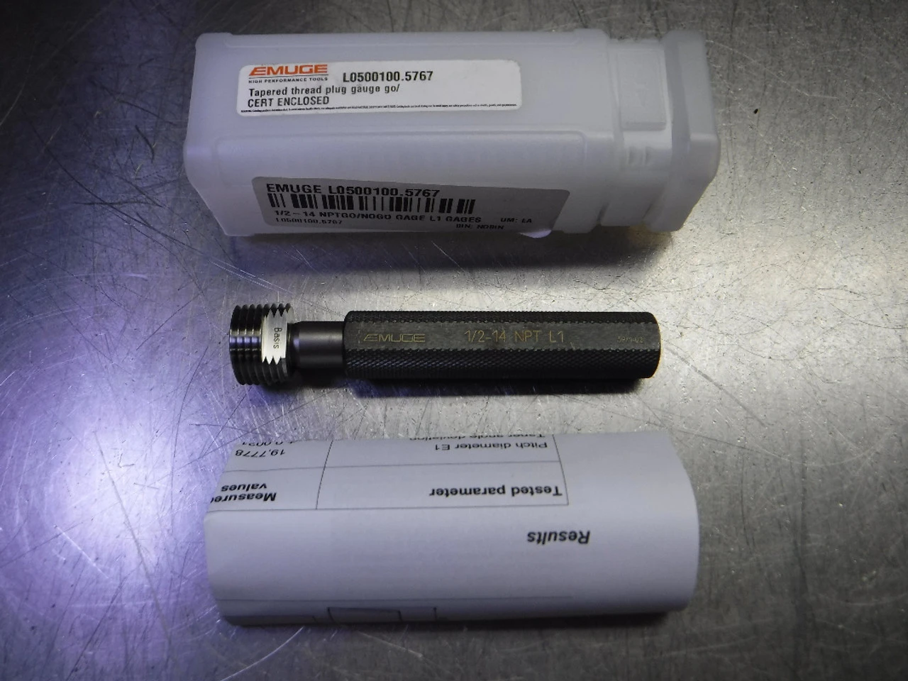 Emuge 1/2-14 NPT Go / No Go Tapered Threaded Plug gauge L0500100.5767 (LOC2756B)