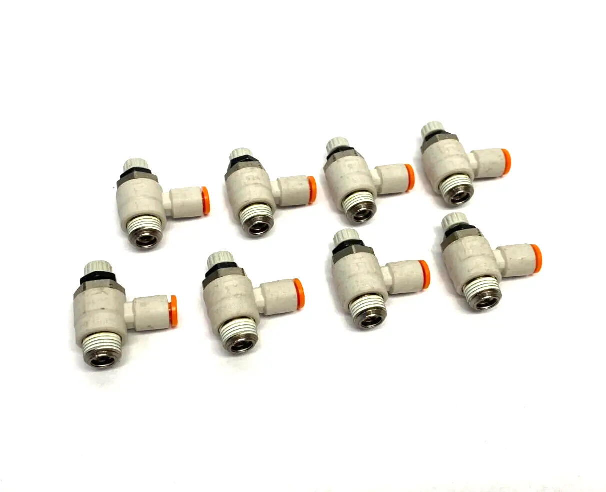 New | in-Stock SMC PNEUMATIC FLOW CONTROL ELBOW FITTING 5/32" OD TUBE Hoses | Maverick Industrial Sales #1110350