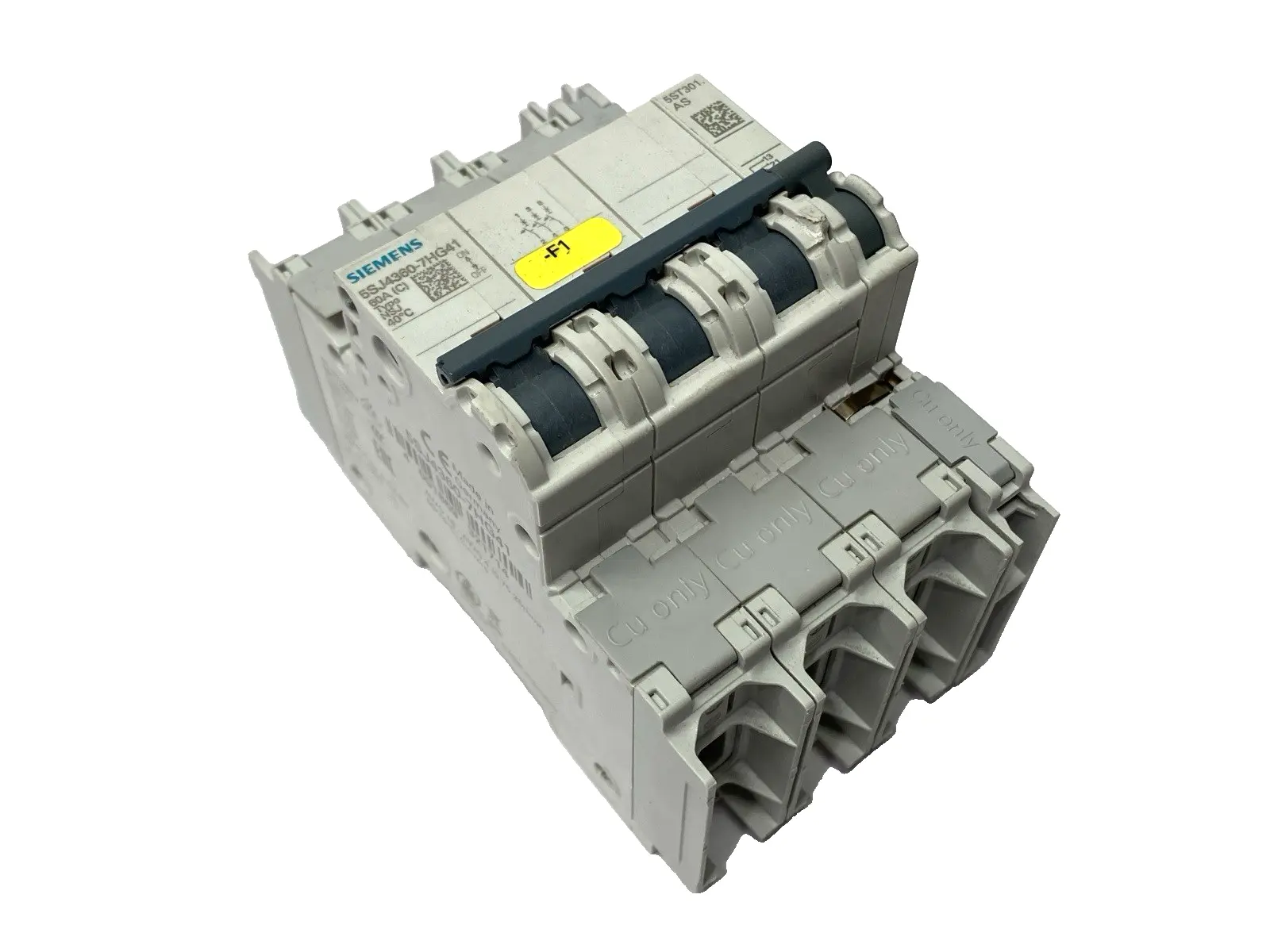 USED SIEMENS CIRCUIT BREAKER 3P 60A W/ 5ST3010-0HG AUXILIARY SWITCH