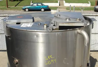 SPC6894  Kettle 1000 gallon Lee hemispherical bottom kettle, Stainless Steel