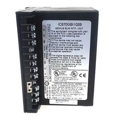 USED GE FANUC IC670GBI102B BUS INTERFACE UNIT