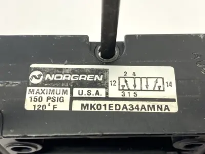 Used Norgren Solenoid Valve 150PSIG 12VDC w/ Pneumatic Manifold Base Solenoid Valves Michigan US | Maverick Industrial Sales #1398169