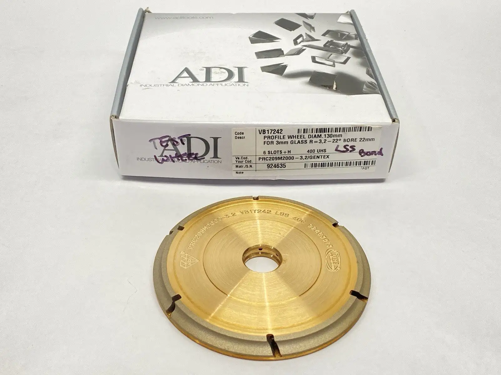 VB17242 | ADI  Ultra High Speed Diamond Bevel Cutting Wheel PRC209M2000-3,2 - New – Open box