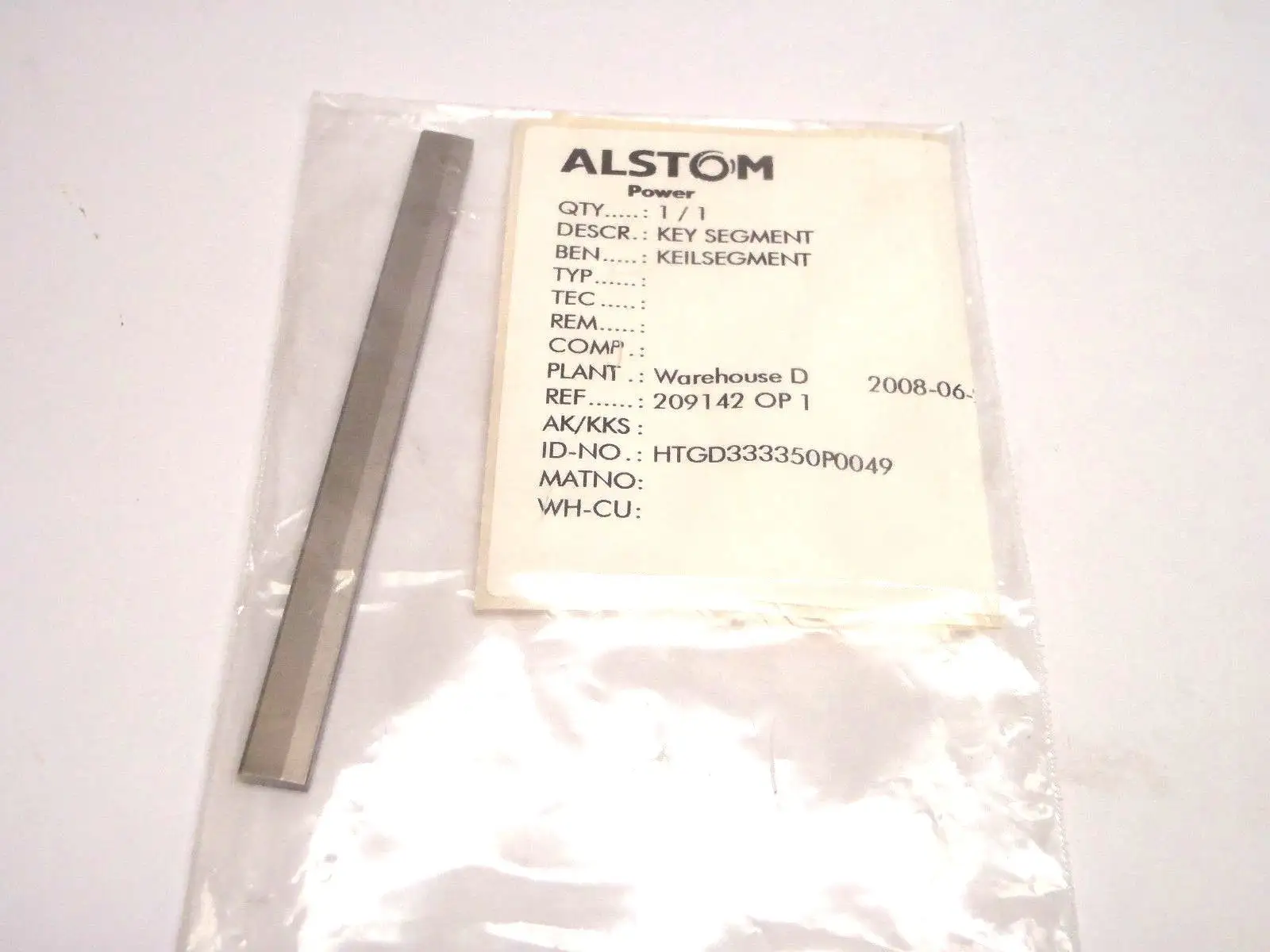 USED ALSTOM POWER KEY SEGMENT
