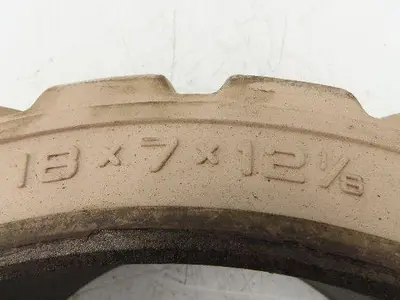 Cat Caterpillar 18x7x12-1/8 Forklift Tire Traction Solid Press-on White Non-Mark
