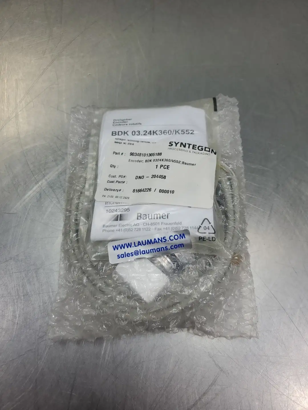BAUMER ELECTRIC BDK 03.24K360/K552 ENCODER. 5E-6