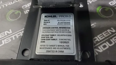 Kohler 9000 Watt Portable Generator Pro9.0 120 240 PA-PRO90-3102 CARB California