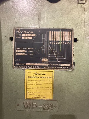 ARONSON HD400A Welding Positioners | Mohawk Machinery (3)