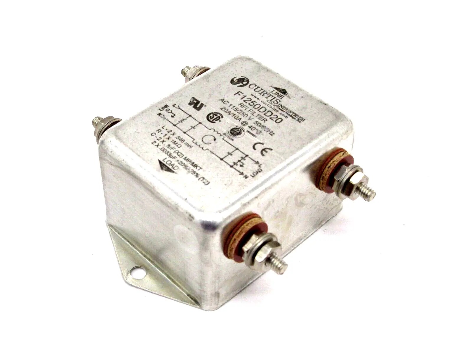 NEW CURTIS INDUSTRIES F1250DD20 RFI FILTER