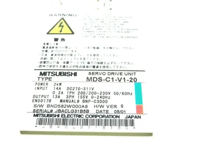 REFURBISHED MITSUBISHI ELECTRIC MDS-C1-V1-20 SERVO DRIVE UNIT MDSC1V120