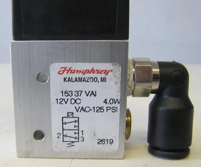 Humphrey 153 37 VAI Balanced Solenoid Valve 12 VDC 12V DC 1/8" NPSC Port 125 PSI