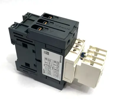 USED SCHNEIDER ELECTRIC TESYS CONTACTOR 65A 3-POLE W/ LADN22 AUX. CONTACT