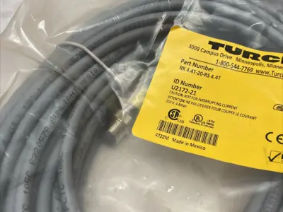 NEW TURCK EUROFAST DOUBLE ENDED CORDSET 4-PIN M12, U2172-21