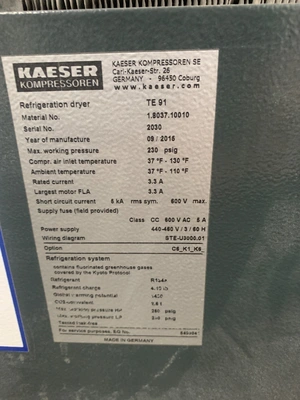 2015 KAESER TE 91 Refrigerated Air Compressor Dryers | PM Machines (2)