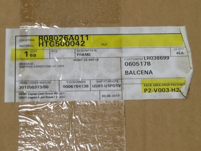 New | in-Stock LAND ROVER _UNKNOWN_ Automotive Parts | OCO Industrial #1653282